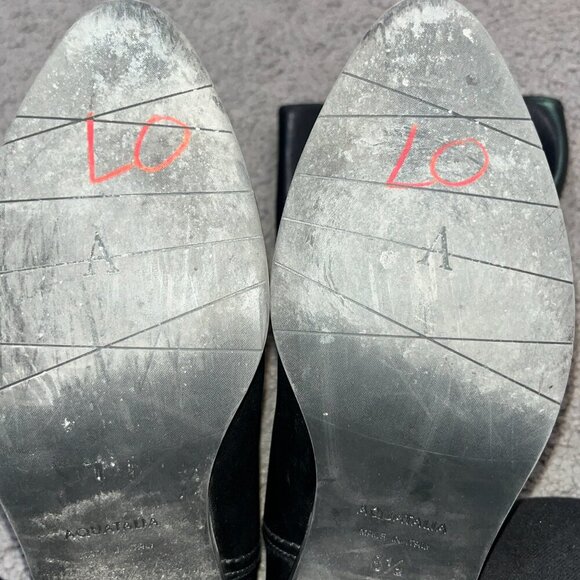 AQUATALIA Geovanna Black Leather Knee High Side Zip Boots - EUC - Women's 8.5 - Picture 5 of 15